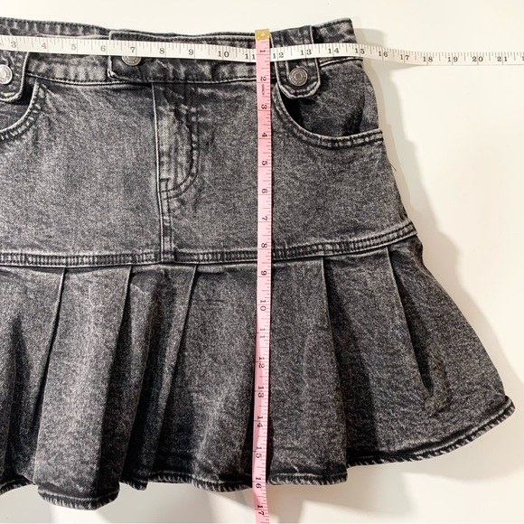 Wild Fable Pleated Black Wash High Rise Denim Skirt 6 - Picture 7 of 8